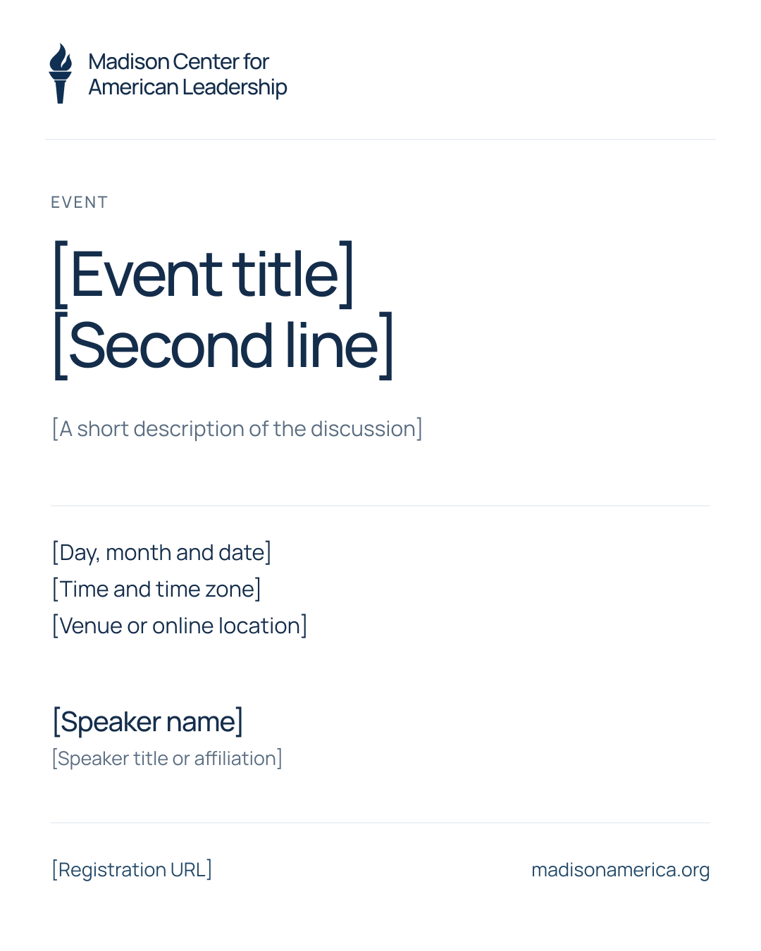 Event announcement
